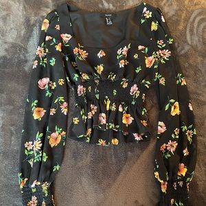Forever 21 Floral Long Sleeve Top
